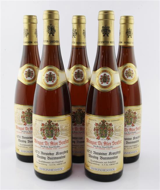 Five bottles of Dr Alex Senfter Niersteiner Kranzberg Riesling Beerenauslese 1976,